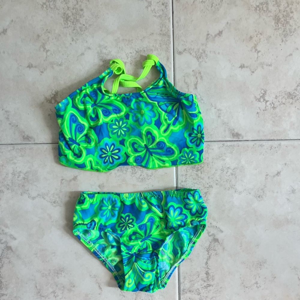 Vibrant Green and Blue Kids Swim Set